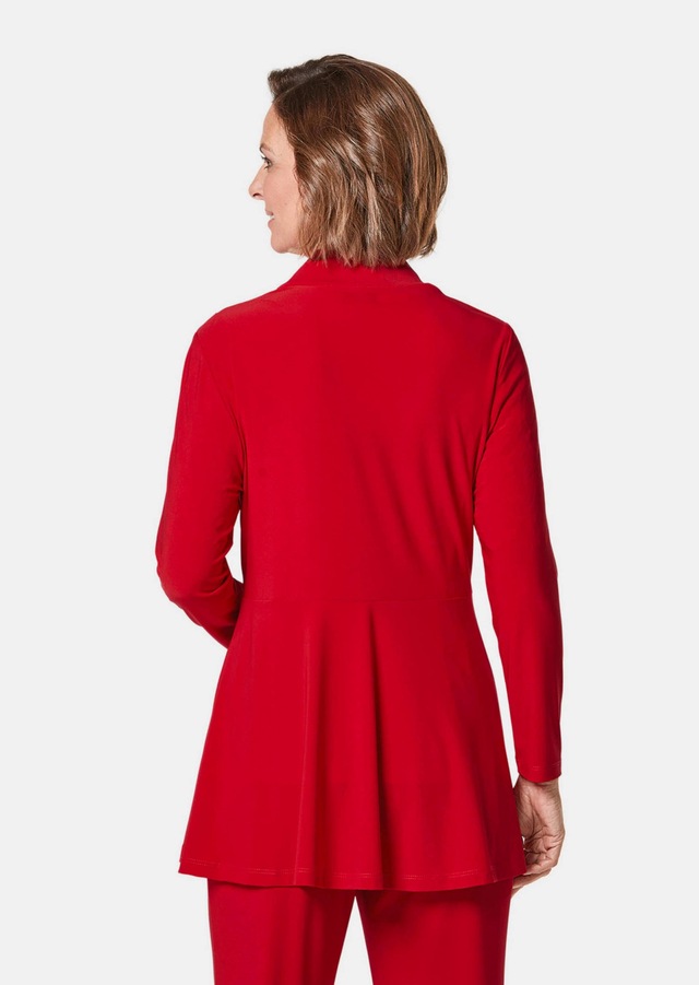 GOLDNER Sweatjacke »Leichte Shirtjacke lila mit Stretch« Mit Teilungsnaht hinten für eine elegante Weite
