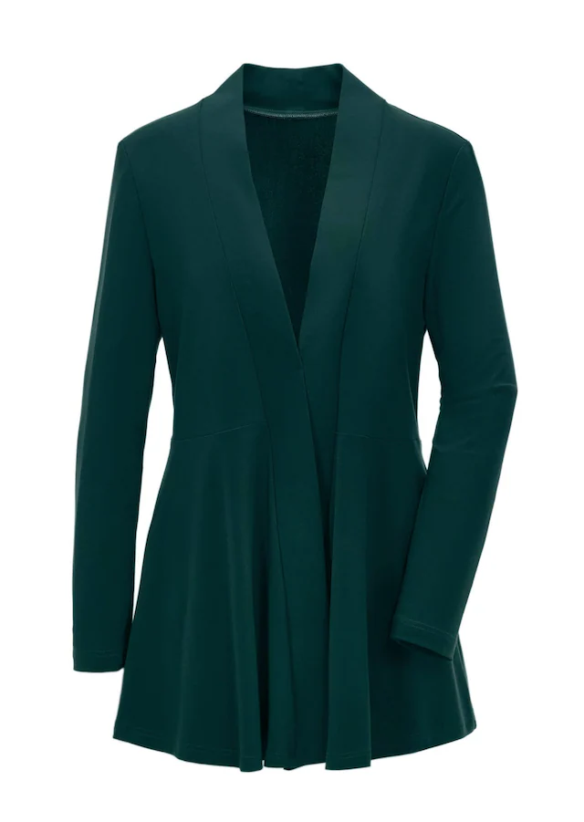GOLDNER Sweatjacke »Leichte Shirtjacke lila mit Stretch« Mit Teilungsnaht hinten für eine elegante Weite