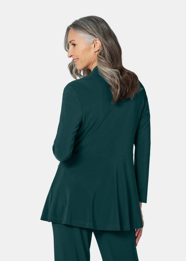 GOLDNER Sweatjacke »Leichte Shirtjacke lila mit Stretch« Mit Teilungsnaht hinten für eine elegante Weite