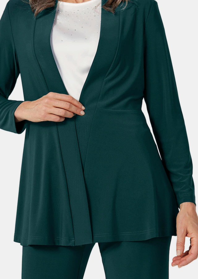 GOLDNER Sweatjacke »Leichte Shirtjacke lila mit Stretch« Mit Teilungsnaht hinten für eine elegante Weite