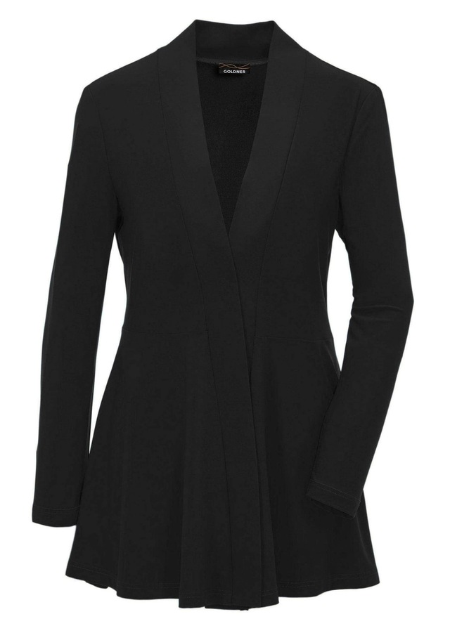 GOLDNER Sweatjacke »Leichte Shirtjacke lila mit Stretch« Mit Teilungsnaht hinten für eine elegante Weite