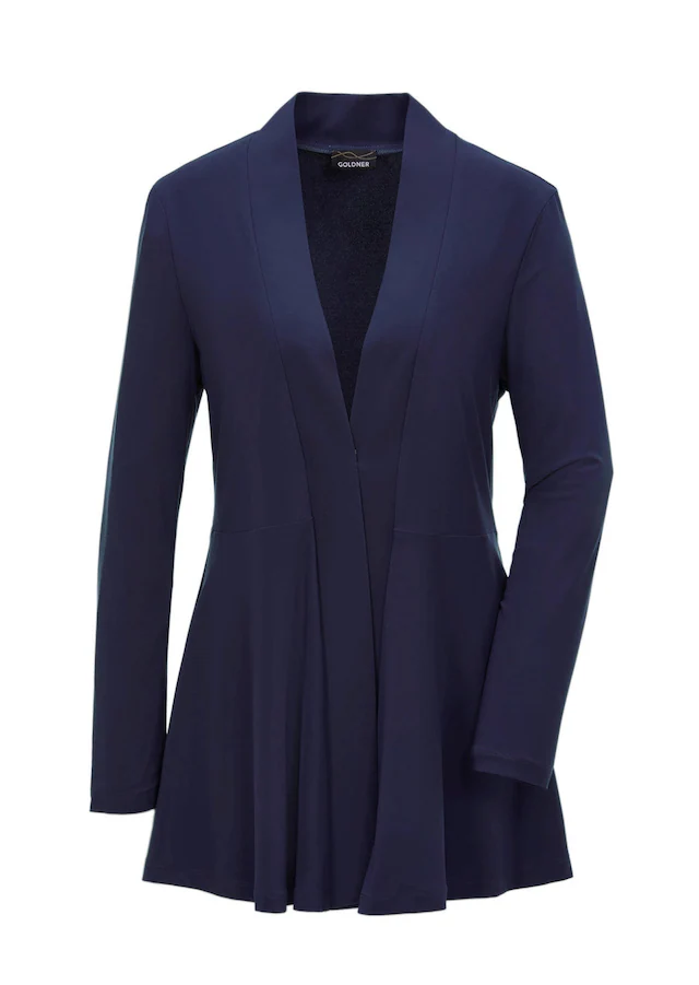 GOLDNER Sweatjacke »Leichte Shirtjacke lila mit Stretch« Mit Teilungsnaht hinten für eine elegante Weite