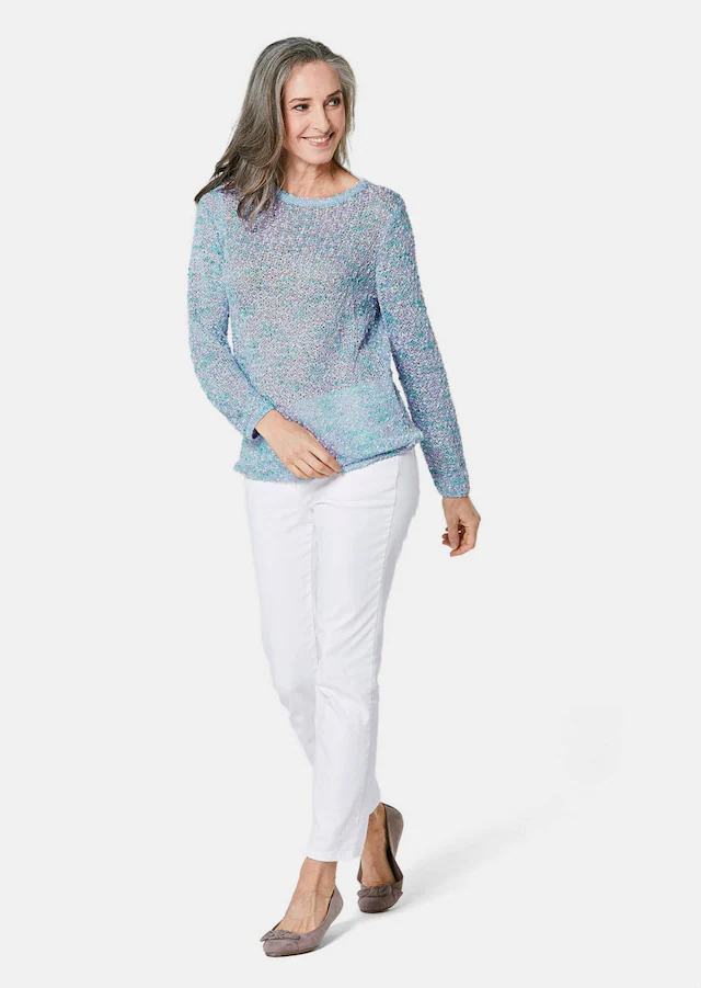 GOLDNER Strickpullover »Effektvoller locker gestrickter Bändchengarnpullover« Ohne