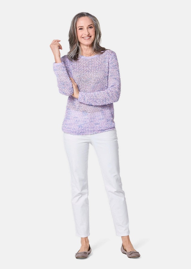 GOLDNER Strickpullover »Effektvoller locker gestrickter Bändchengarnpullover« Ohne