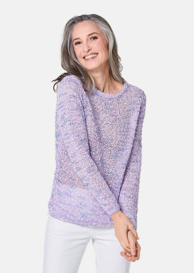GOLDNER Strickpullover »Effektvoller locker gestrickter Bändchengarnpullover« Ohne