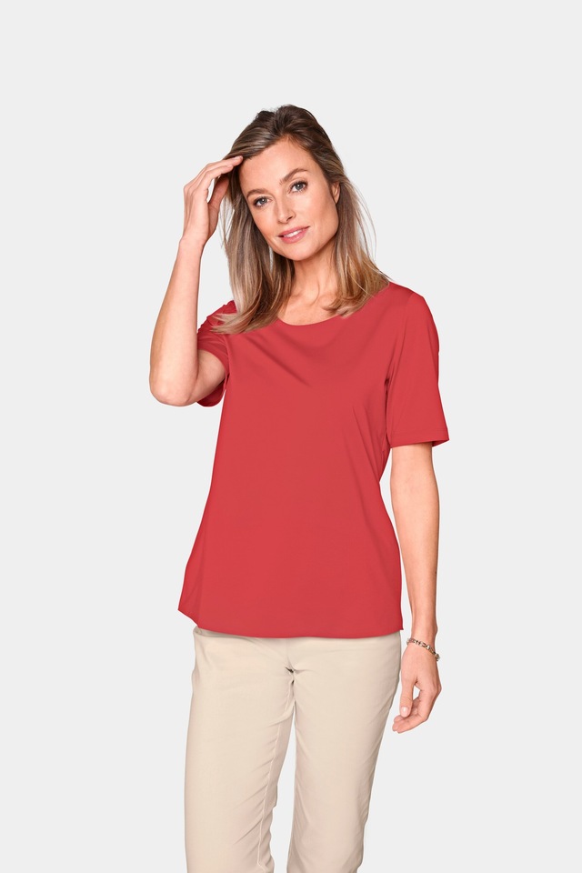 GOLDNER Langarm-Poloshirt »Gepflegtes Shirt in formstabiler Ware« Ohne