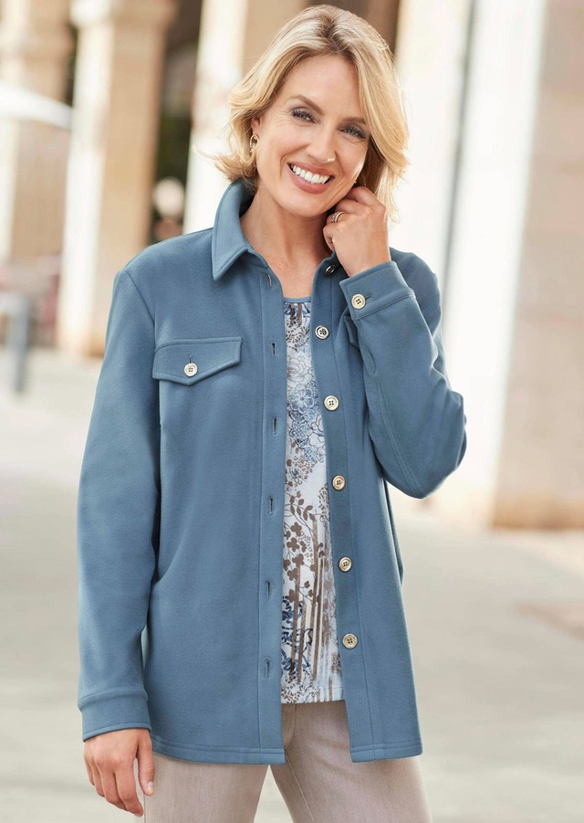 GOLDNER Kurzjacke »Kurzgröße Herbstjacke mit Hemdkragen« Wunderschöne Knöpfe in Eisgold