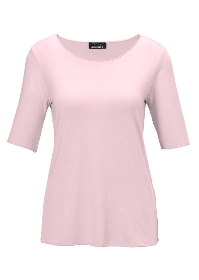 GOLDNER Langarm-Poloshirt »Kurzgröße Kombistarkes Halbarmshirt mit tonaler Zierkante« Tonale Zierkante