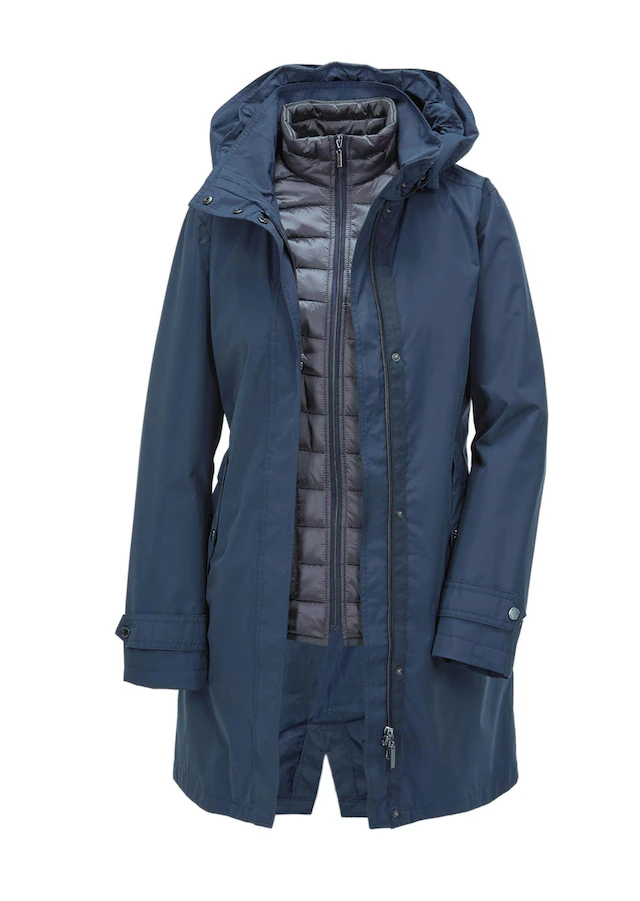 GOLDNER Funktionsjacke »Kurzgröße Kapuzenjacke mit 3-in-1-Funktion« Jacke mit herausnehmbarer Steppjacke