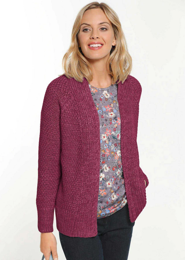 GOLDNER Strickjacke »Elegante Grobstrickjacke, Zopfmuster« Ohne
