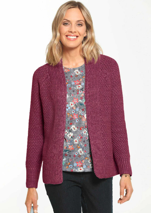 GOLDNER Strickjacke »Elegante Grobstrickjacke, Zopfmuster« Ohne