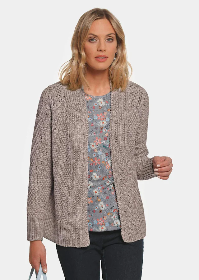 GOLDNER Strickjacke »Elegante Grobstrickjacke, Zopfmuster« Ohne