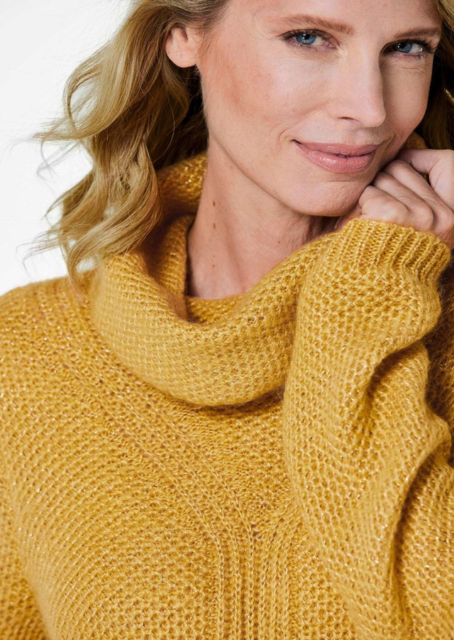 GOLDNER Strickpullover »Kurzgröße Strickpullover mit interessanter Struktur und Glitzergarn« Ohne