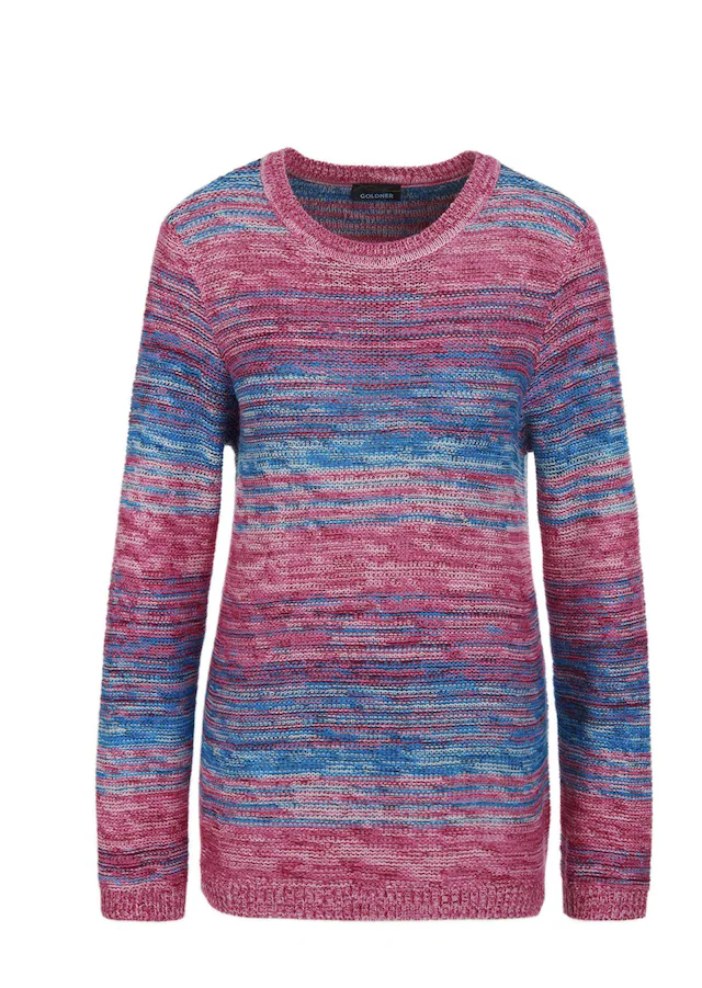 GOLDNER Strickpullover »Kurzgröße Baumwollpullover mit Farbverlauf« Jedes Teil ein Unikat
