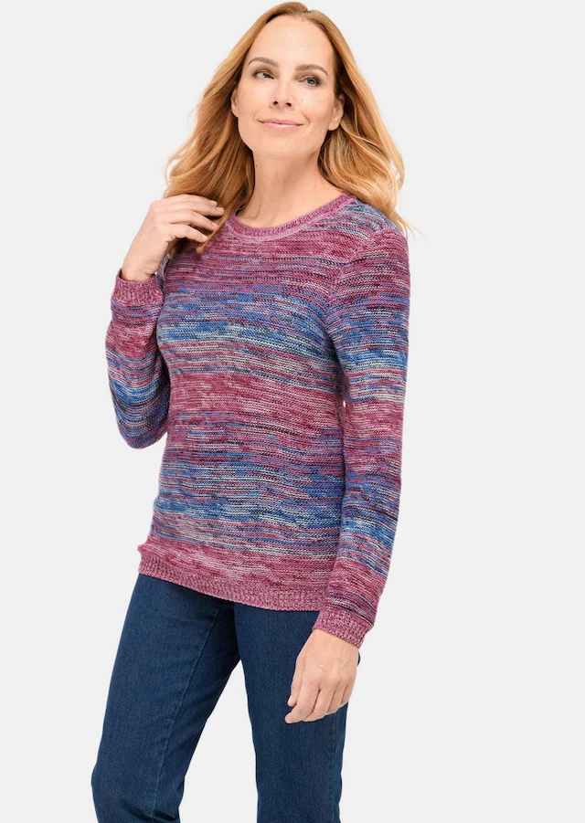 GOLDNER Strickpullover »Kurzgröße Baumwollpullover mit Farbverlauf« Jedes Teil ein Unikat