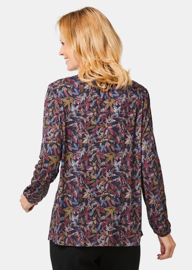 GOLDNER Kurzarmbluse »Elegantes Blusenshirt mit V-Ausschnitt« Schulterpasse mit Kräuselung
