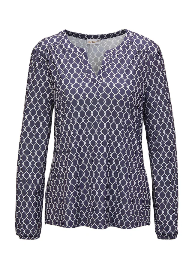 GOLDNER Kurzarmbluse »Elegantes Blusenshirt mit V-Ausschnitt« Schulterpasse mit Kräuselung