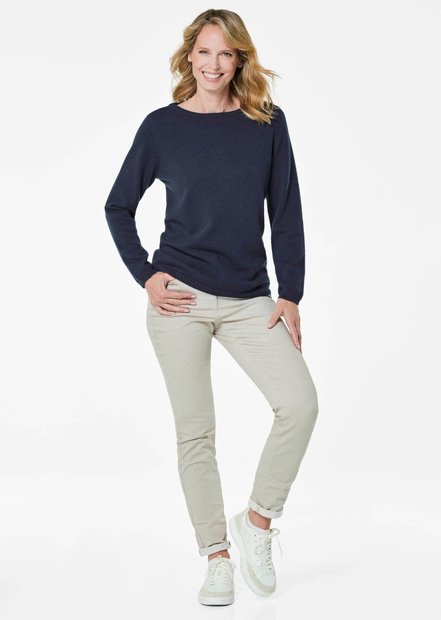 GOLDNER Strickpullover »Kurzgröße Feinstrickshirt mit U-Boot-Ausschnitt« keine/nicht relevant