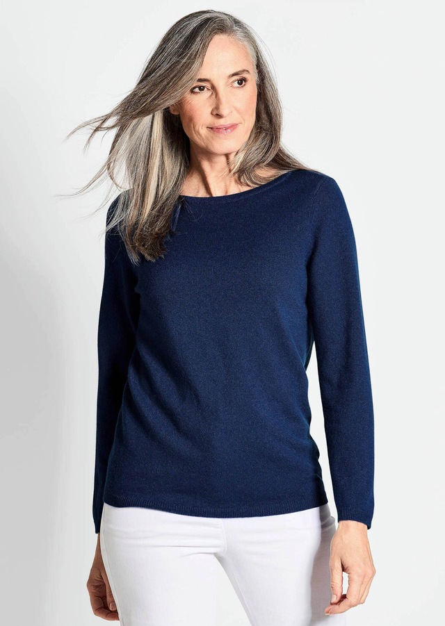 GOLDNER Strickpullover »Kurzgröße Feinstrickshirt mit U-Boot-Ausschnitt« keine/nicht relevant