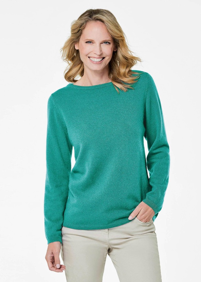 GOLDNER Strickpullover »Kurzgröße Feinstrickshirt mit U-Boot-Ausschnitt« keine/nicht relevant