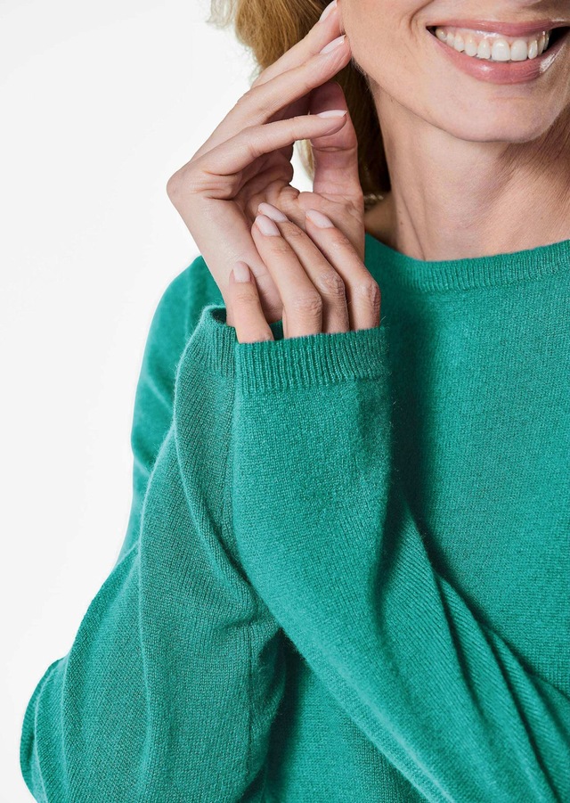 GOLDNER Strickpullover »Kurzgröße Feinstrickshirt mit U-Boot-Ausschnitt« keine/nicht relevant