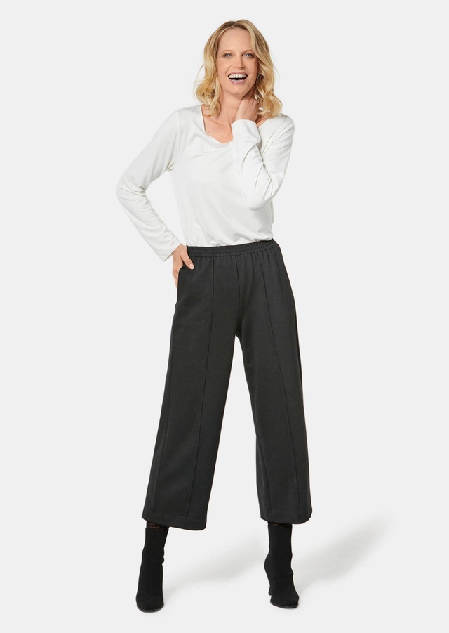 GOLDNER 7/8-Hose »Kurzgröße Verkürzte Jersey-Hose VERA mit Biesen« Ohne