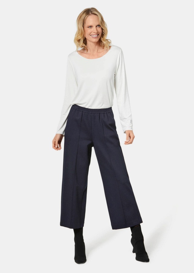 GOLDNER 7/8-Hose »Kurzgröße Verkürzte Jersey-Hose VERA mit Biesen« Ohne