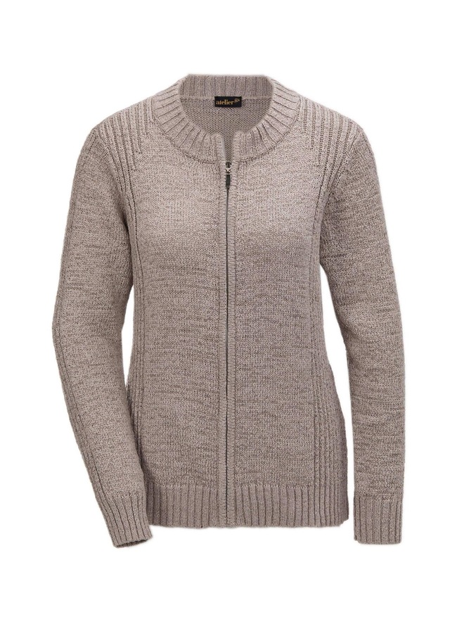 GOLDNER Strickjacke »Strickjacke aus Bändchengarn in schöner Melange-Optik« Mit schönen, gerippten Details
