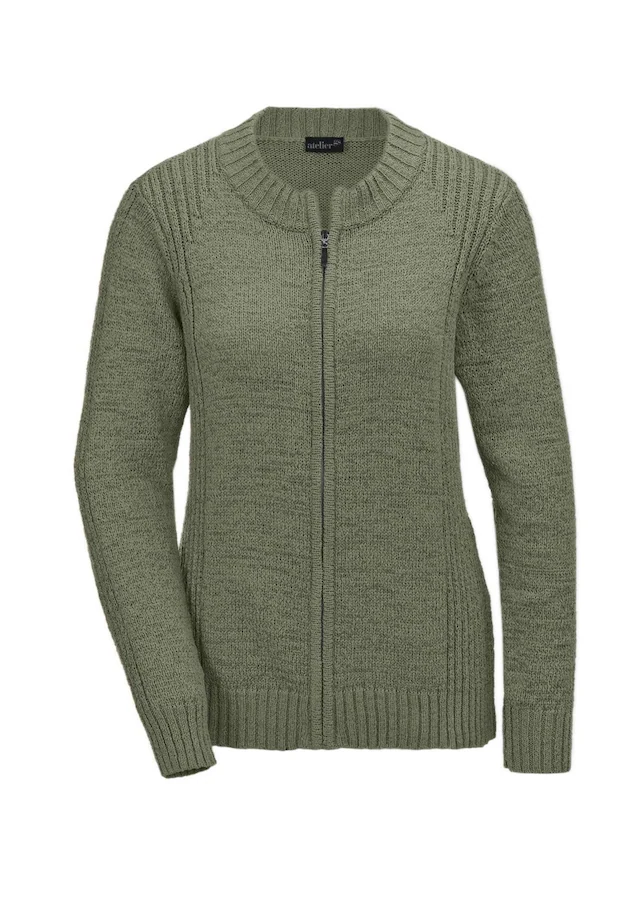 GOLDNER Strickjacke »Strickjacke aus Bändchengarn in schöner Melange-Optik« Mit schönen, gerippten Details