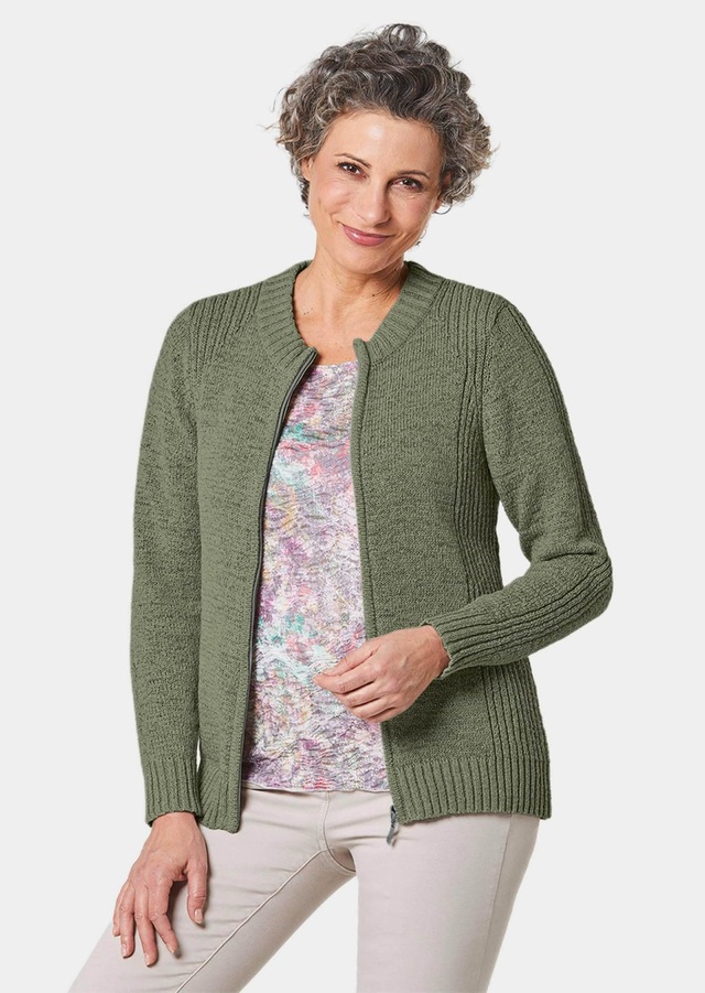 GOLDNER Strickjacke »Strickjacke aus Bändchengarn in schöner Melange-Optik« Mit schönen, gerippten Details