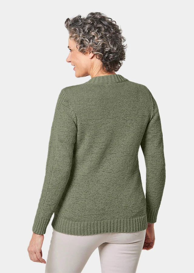 GOLDNER Strickjacke »Strickjacke aus Bändchengarn in schöner Melange-Optik« Mit schönen, gerippten Details