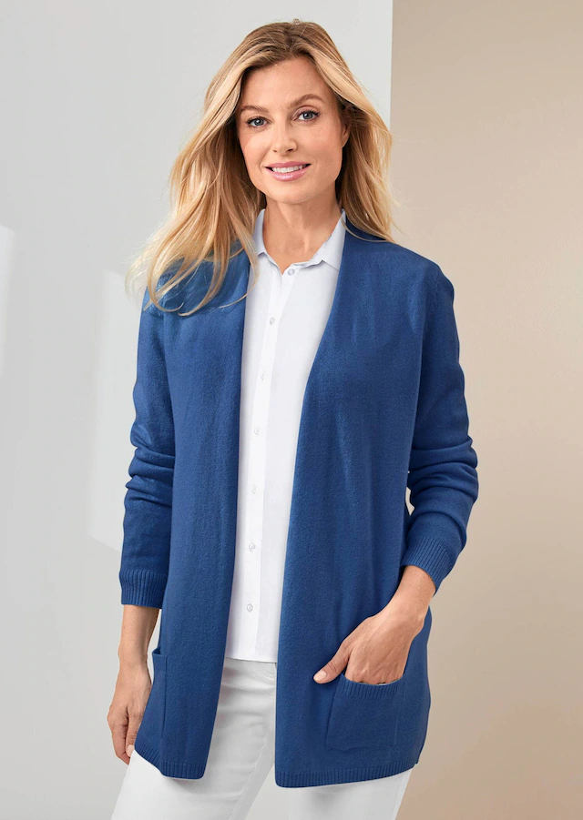 GOLDNER Strickjacke »Kurzgröße Langarm Feinstrick-Cardigan« Ohne