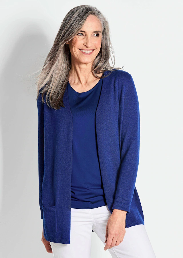 GOLDNER Strickjacke »Kurzgröße Langarm Feinstrick-Cardigan« Ohne
