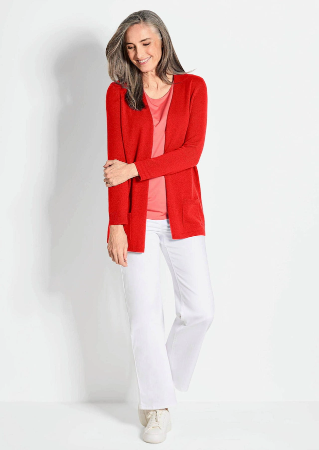 GOLDNER Strickjacke »Kurzgröße Langarm Feinstrick-Cardigan« Ohne