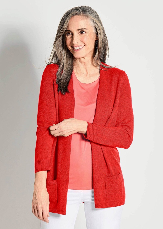 GOLDNER Strickjacke »Kurzgröße Langarm Feinstrick-Cardigan« Ohne