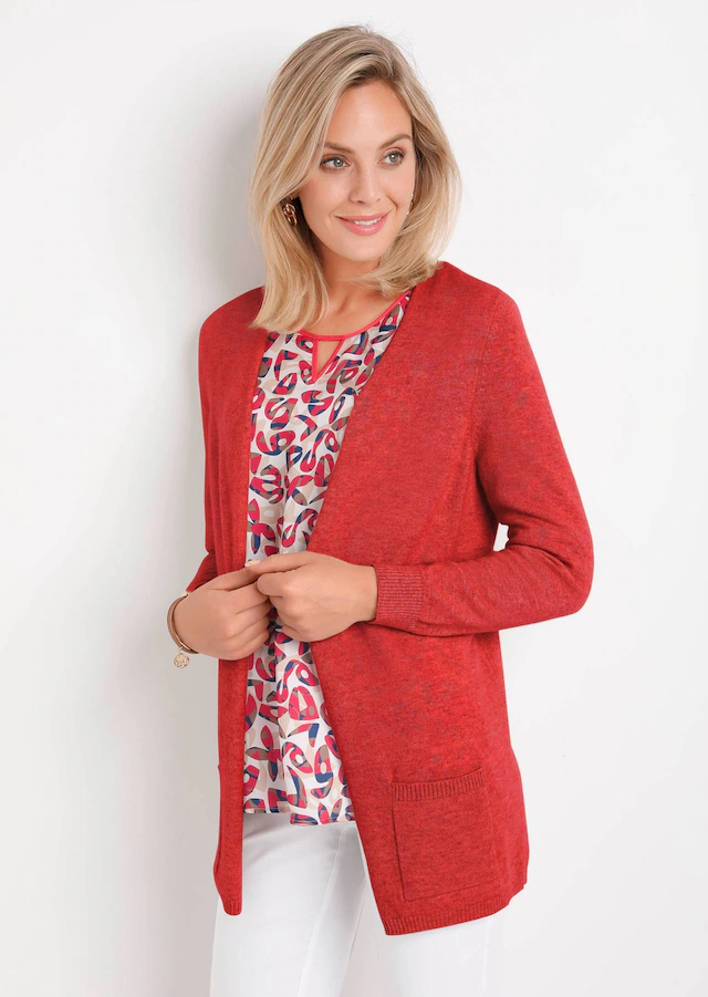 GOLDNER Strickjacke »Kurzgröße Langarm Feinstrick-Cardigan« Ohne