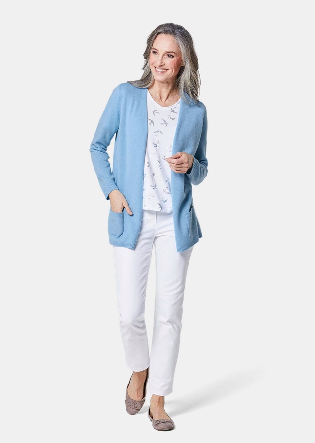 GOLDNER Strickjacke »Kurzgröße Langarm Feinstrick-Cardigan« Ohne