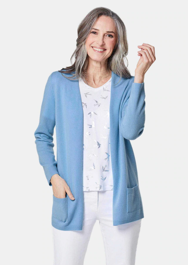 GOLDNER Strickjacke »Kurzgröße Langarm Feinstrick-Cardigan« Ohne