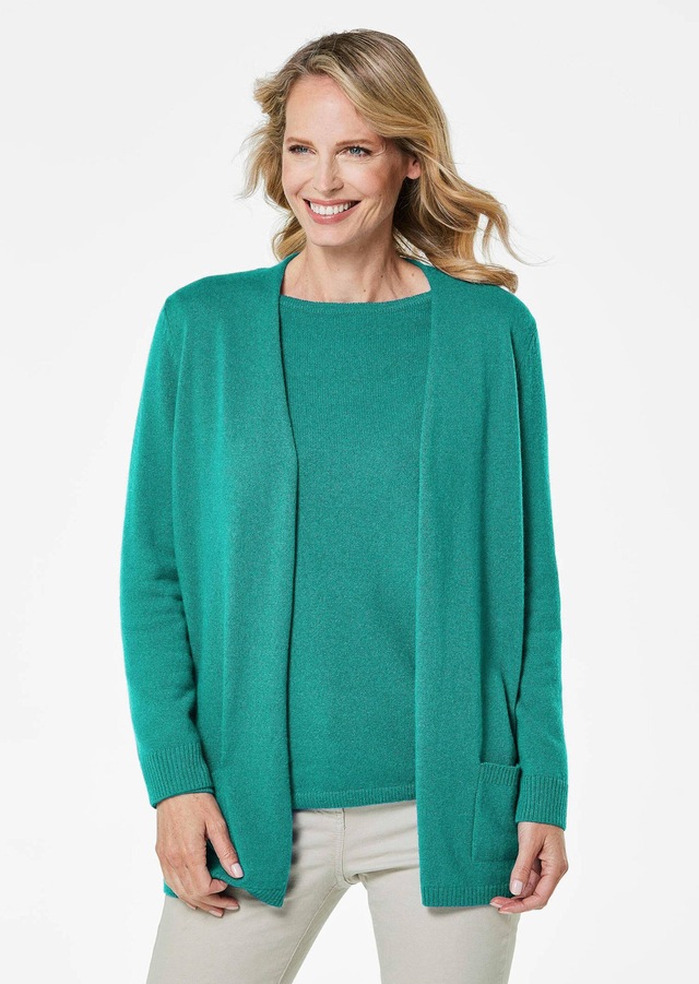 GOLDNER Strickjacke »Kurzgröße Langarm Feinstrick-Cardigan« Ohne