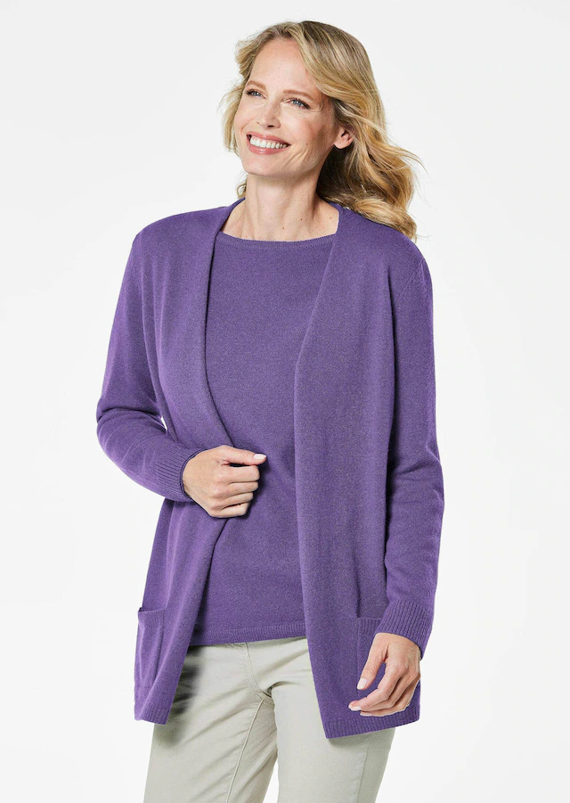 GOLDNER Strickjacke »Kurzgröße Langarm Feinstrick-Cardigan« Ohne