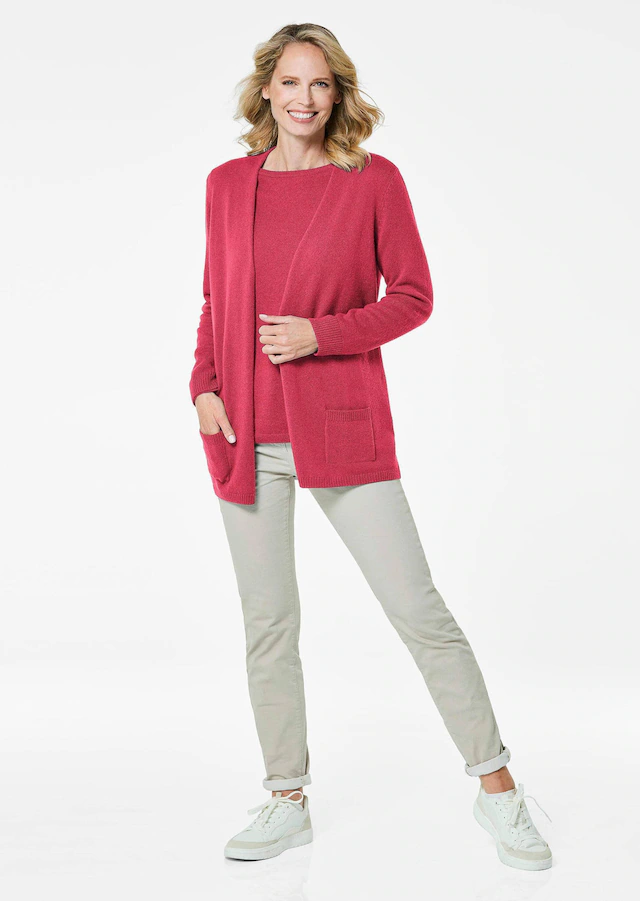 GOLDNER Strickjacke »Kurzgröße Langarm Feinstrick-Cardigan« Ohne