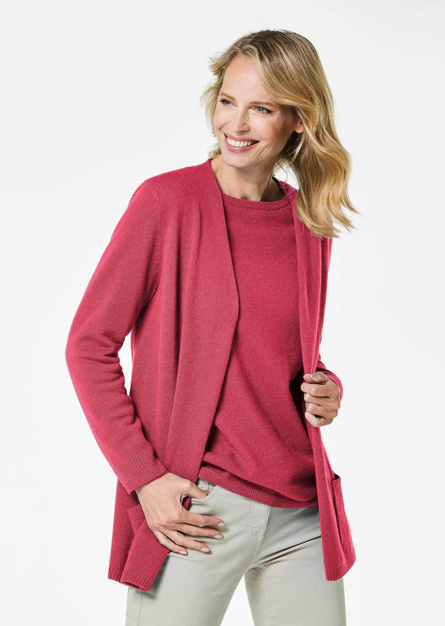 GOLDNER Strickjacke »Kurzgröße Langarm Feinstrick-Cardigan« Ohne