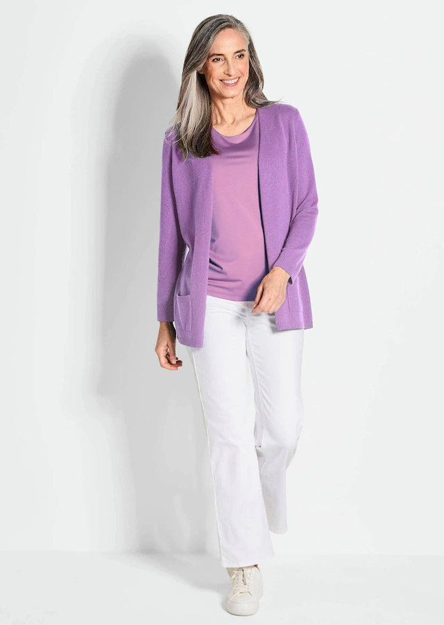 GOLDNER Strickjacke »Kurzgröße Langarm Feinstrick-Cardigan« Ohne