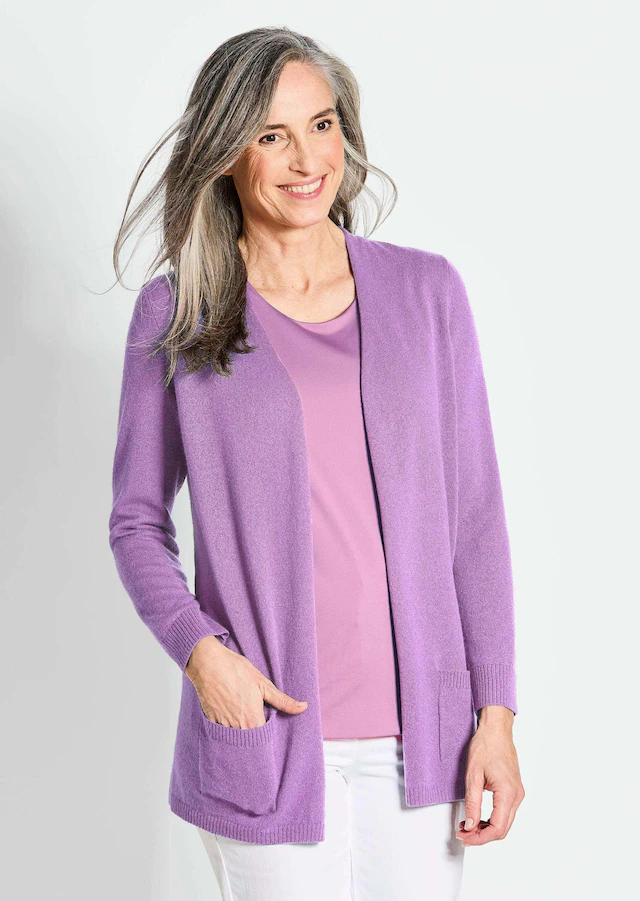 GOLDNER Strickjacke »Kurzgröße Langarm Feinstrick-Cardigan« Ohne