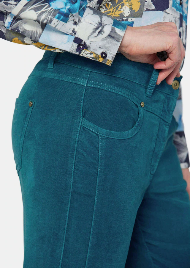 GOLDNER Schlupfhose »Kurzgröße Bequeme Samthose mit Wascheffekt« keine/nicht relevant