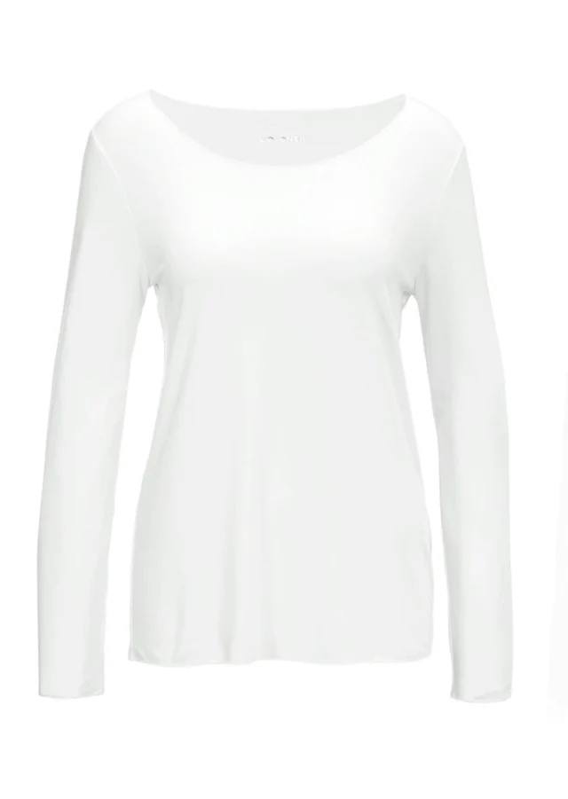 GOLDNER Longpullover »Kurzgröße Kombistarkes Langarmshirt mit tonaler Zierkante« Ohne