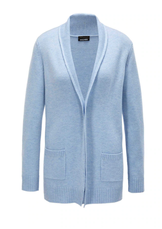 GOLDNER Strickjacke »Langarm Cardigan aus Merino« Schalkragen
