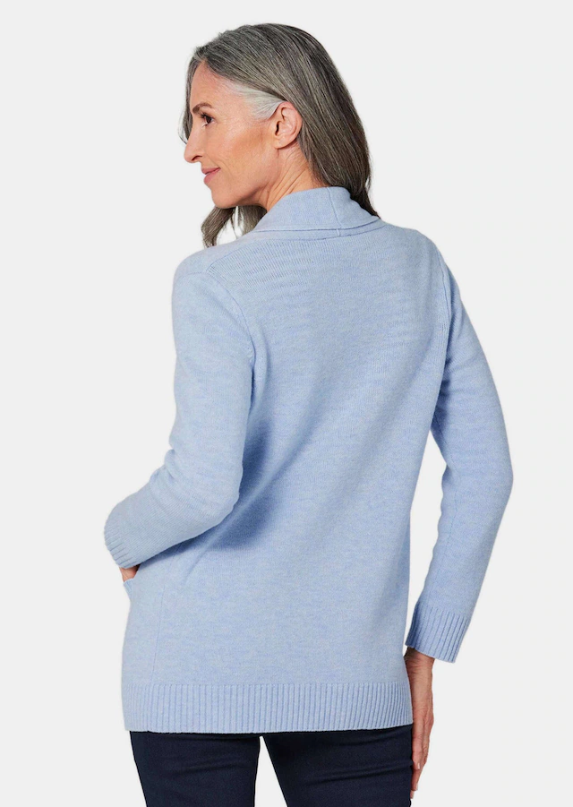 GOLDNER Strickjacke »Langarm Cardigan aus Merino« Schalkragen