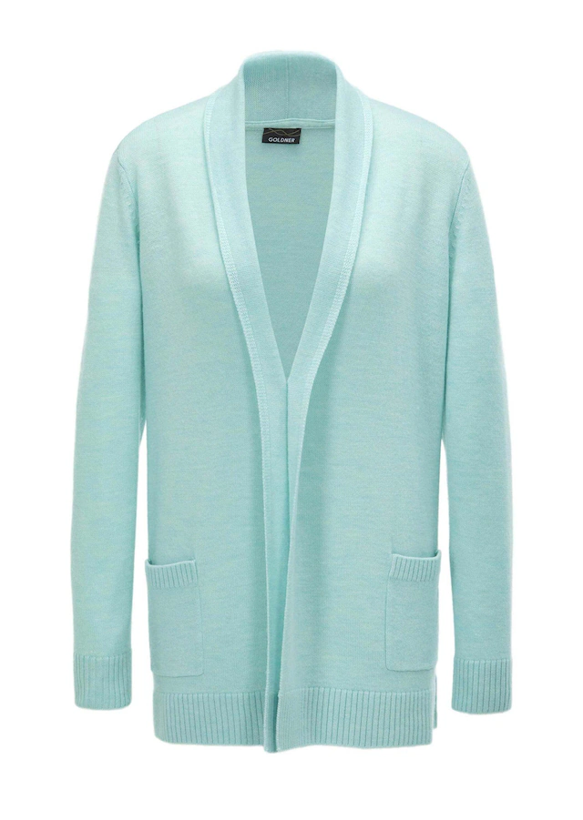 GOLDNER Strickjacke »Langarm Cardigan aus Merino« Schalkragen