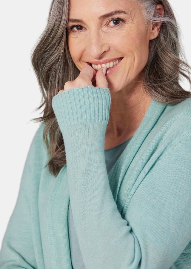 GOLDNER Strickjacke »Langarm Cardigan aus Merino« Schalkragen